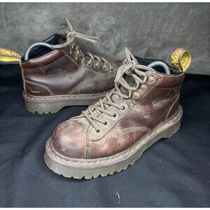 Doc Dr Martens Y2K Chunky Oxford Boots Work Shoes Brown Mens Size 7 Leather